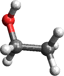 Ethanol represented in 3D